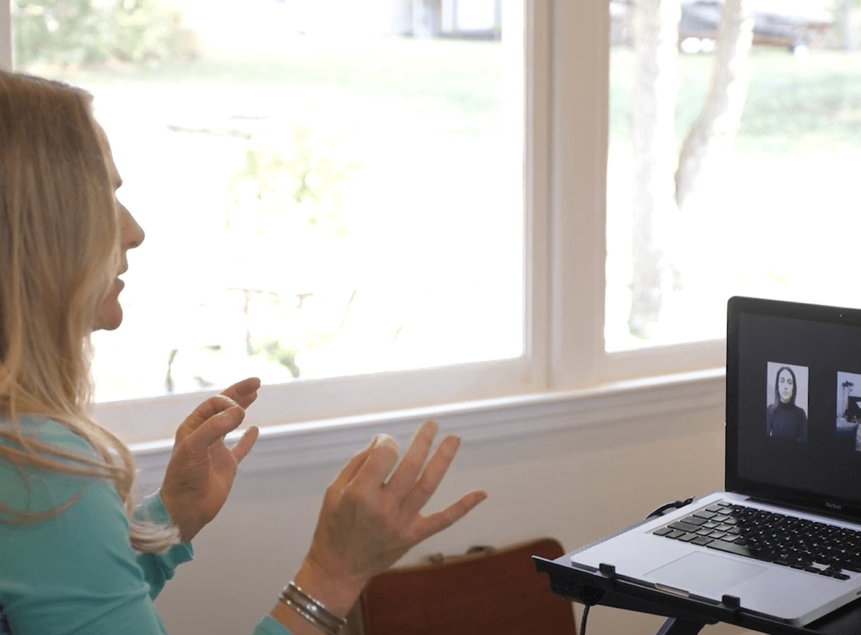 Dr. Tara Perry in a virtual session